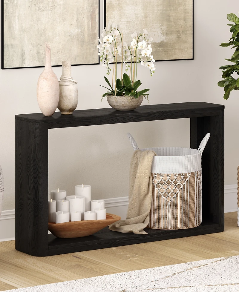 Hudson & Canal Kellan 52" Wood Wide Rectangular Console Table
