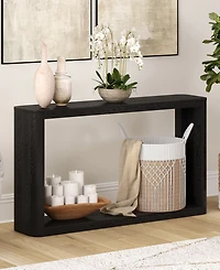 Hudson & Canal Kellan 52" Wood Wide Rectangular Console Table