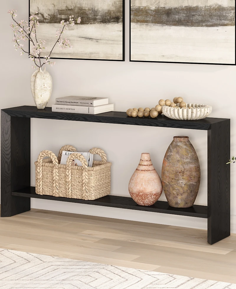 Hudson & Canal Osman 64" Wood Wide Rectangular Console Table