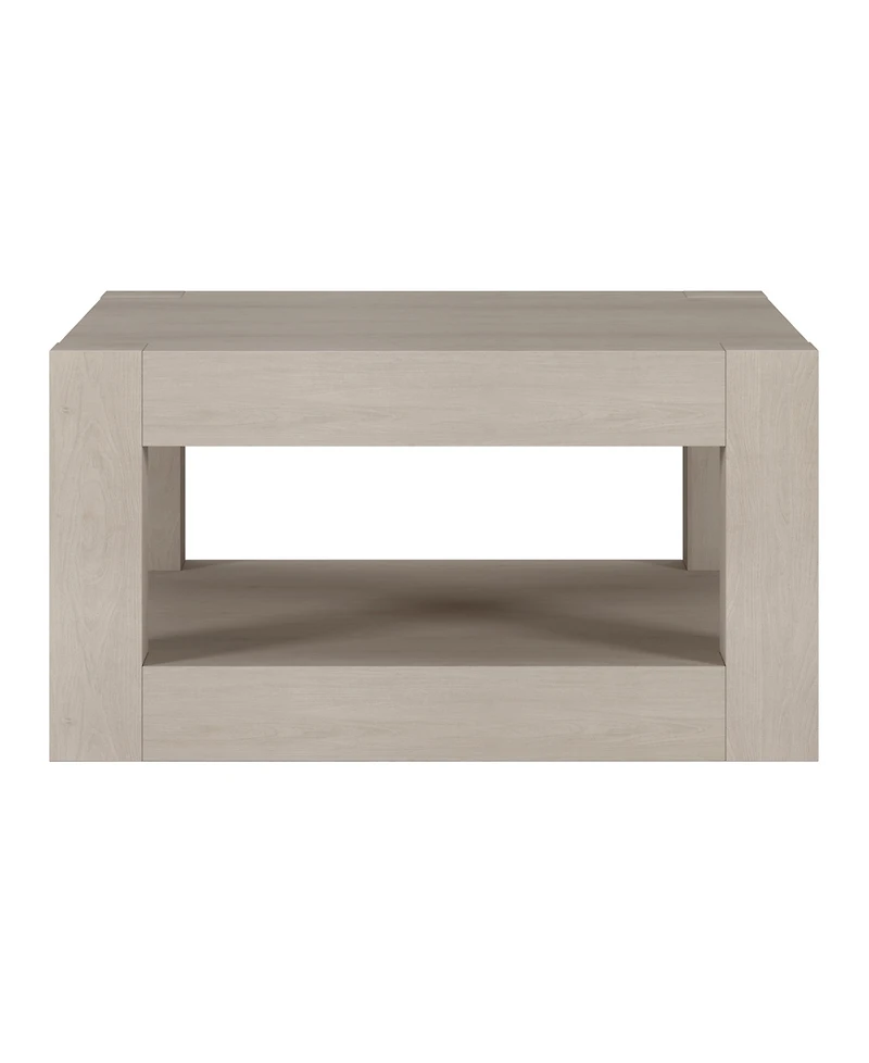 Hudson & Canal Hughes 32" Wood Wide Square Coffee Table