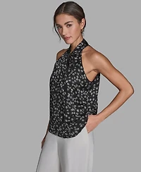 Bcbg Women's Sleeveless Tie Neck Top