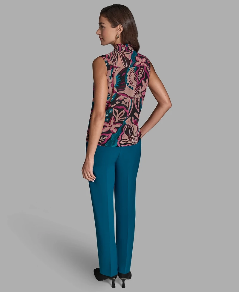 Bcbg Women's Sleeveless Ruffle Front Top