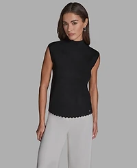 Bcbg Women's Sleeveless Mock Neck Knit Top