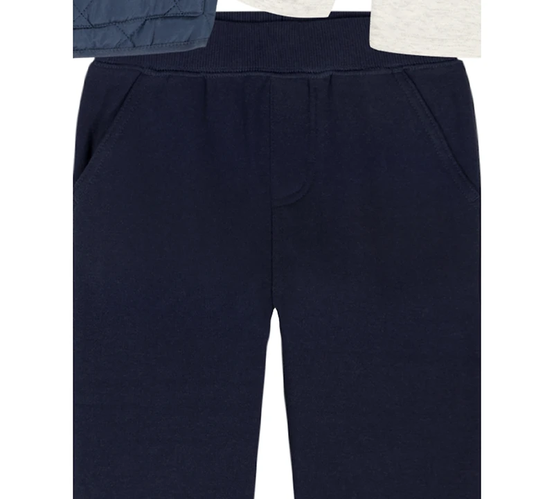 Tommy Hilfiger Boys Toddler 2T-4T 3-Piece Crewneck T-Shirt, Vest and Pants Set