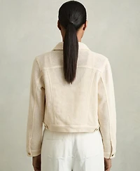 Reiss Women's Renzo Textured Trucker Jacket