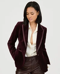 Reiss Women's Elia Velvet Single-Breasted Suit Blazer