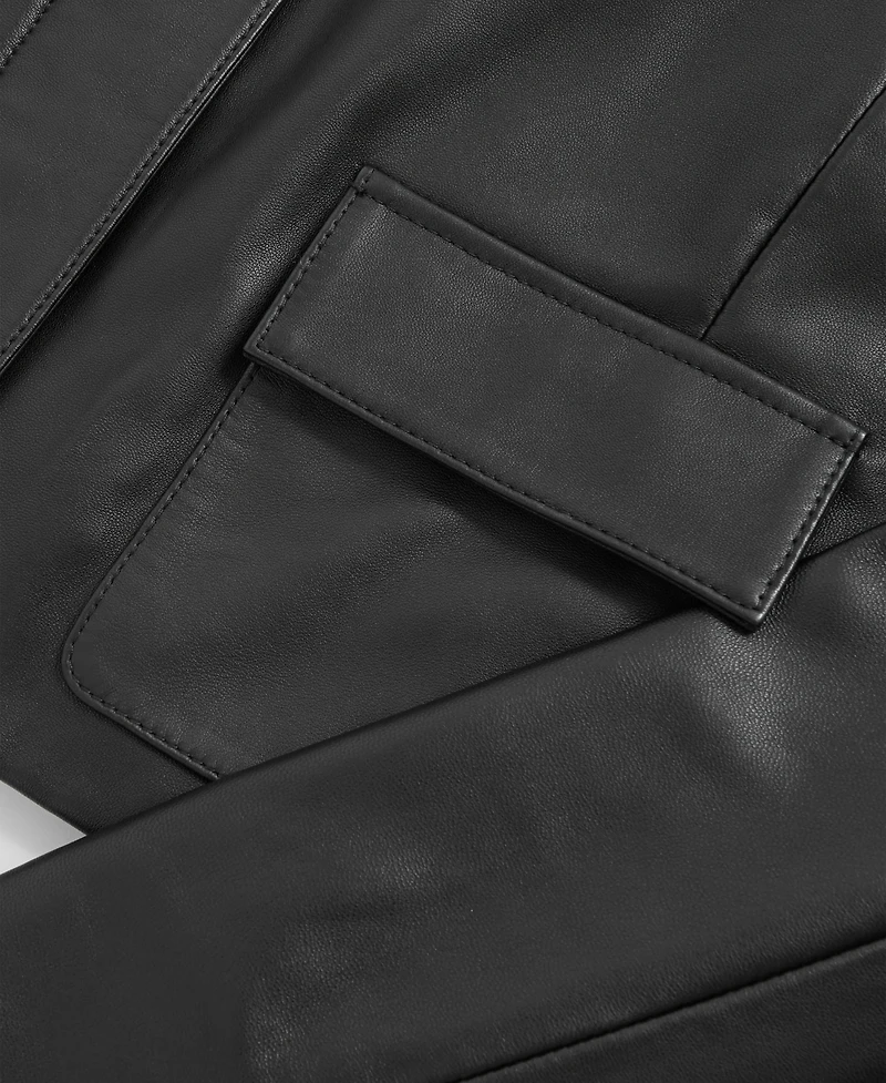 Reiss Women's Collared Leather Jacket