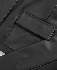 Reiss Women's Collared Leather Jacket