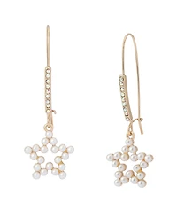 Betsey Johnson Faux Stone Celestial Soiree Cultivated-Pearl Dangle Earrings