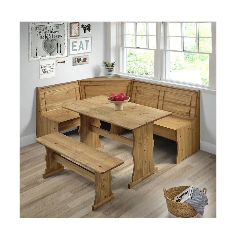 Os Home and Office Furniture Solid Pine Corner Dining Booth in Corona