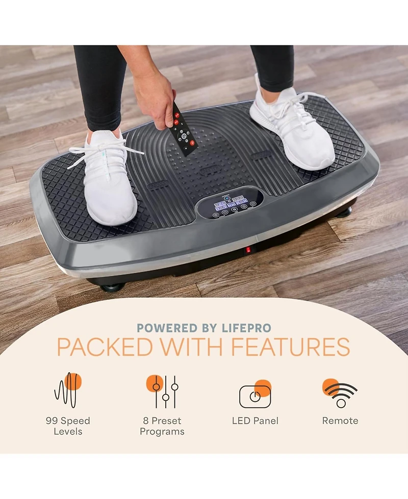 Lifepro Hovert 3D Heavy Duty Vibration Plate Machine – Sturdy Dual Motor Platform with Lateral & 3D Motion – Full Body Workout for Stren