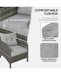 Outsunny 5pcs Outdoor Patio Furniture Set All Weather Wicker Conversation Set