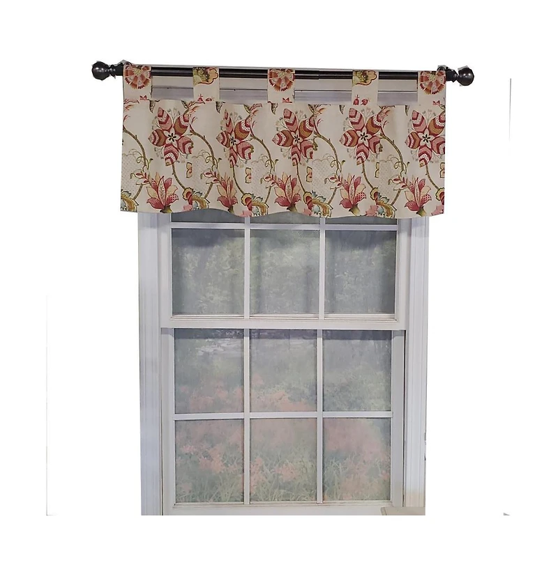 Rlf Home Ophelia Tab Style Premium Quality 4" Tab Valance 45" x 15" Rose by Rlf Home