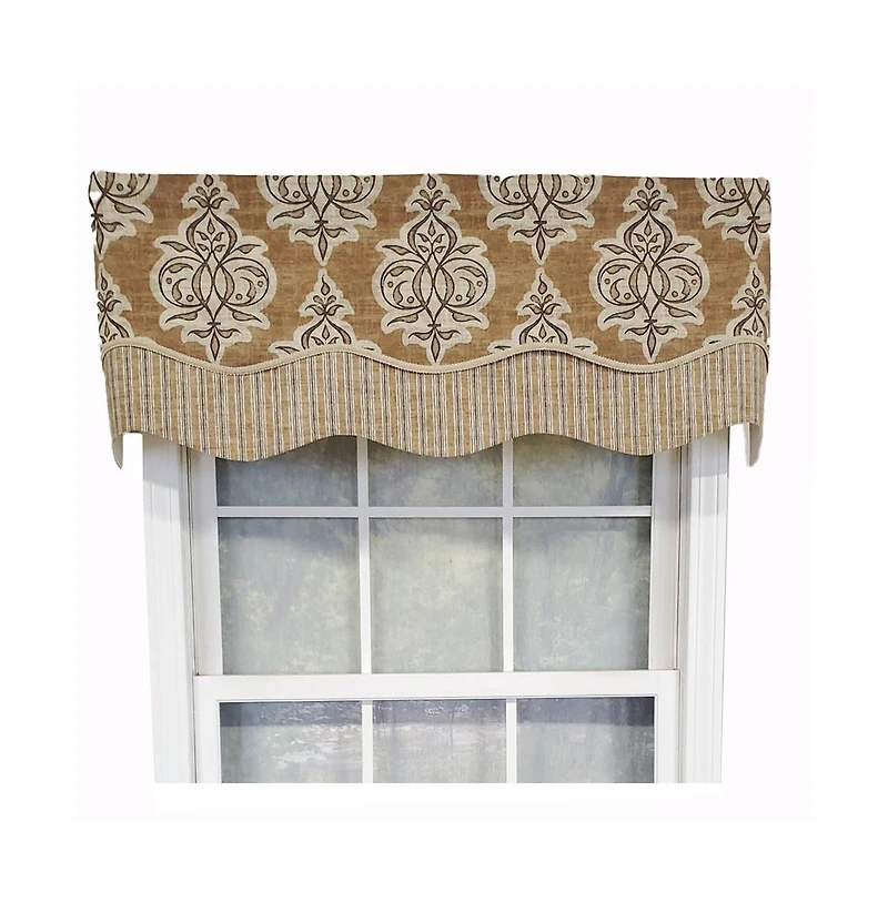 Rlf Home Luxurious Modern Design Classic Jenna Glory Style Window Valance 50" x 16" Pear