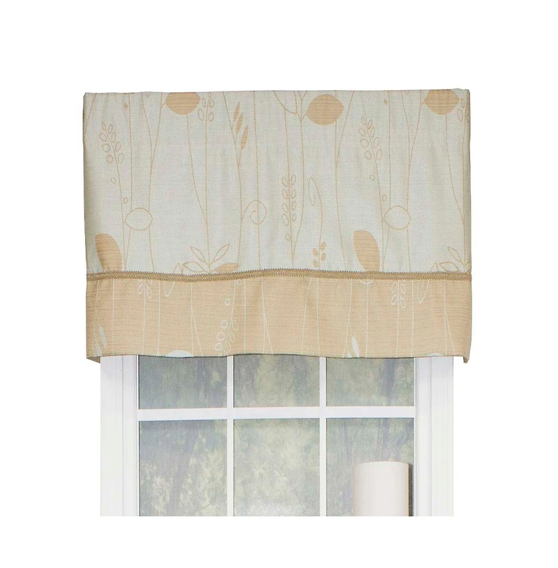 Rlf Home Aquarelles Window Treatment Banded Premium Quality Valance 3" Rod Pocket 50" x 16" Aqua Mist