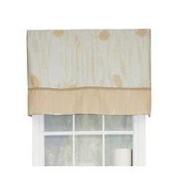 Rlf Home Aquarelles Window Treatment Banded Premium Quality Valance 3" Rod Pocket 50" x 16" Aqua Mist