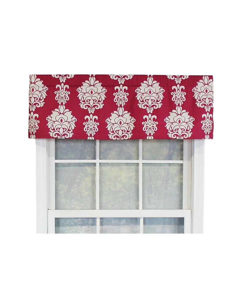 Rlf Home Free Spin Tailored 100% Cotton with Fully Lined 3" Rod Pocket Valnance for Windows 50" x 14" Red