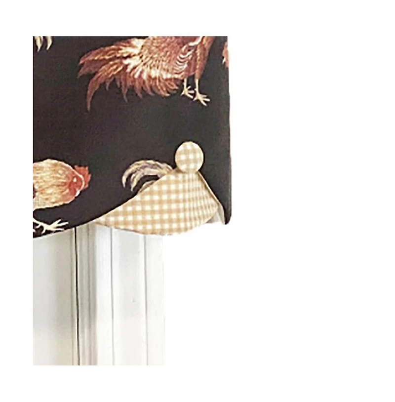 Cockadoodle Petticoat 3" Rod Pocket Window Valance 50" x 15" Black by Rlf Home