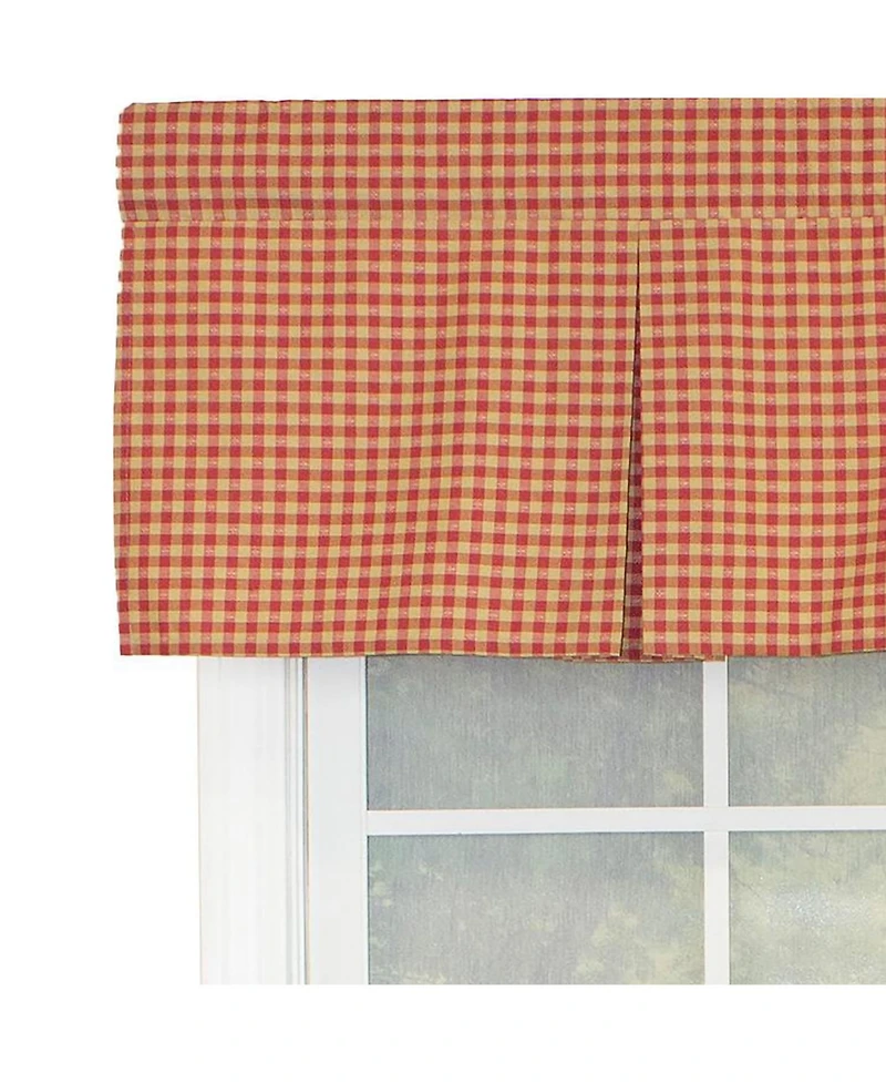 Rlf Home Le Fleur Pleated 100% Cotton with Fully Lined 3" Rod Pocket Valnance for Windows 42" x 15" Coral