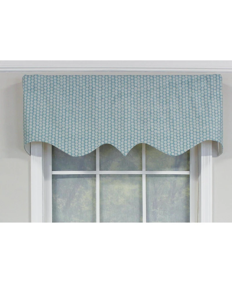 Rlf Home Circles Regal 100% Cotton with Fully Lined 3" Rod Pocket Valnance for Windows 50" x 17" Spa