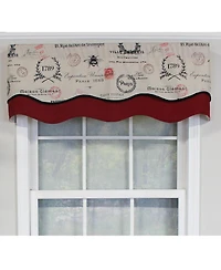 Rlf Home Mason Trimmed Glory 100% Cotton with Fully Lined 3" Rod Pocket Valnance for Windows 50" x 16" Linen
