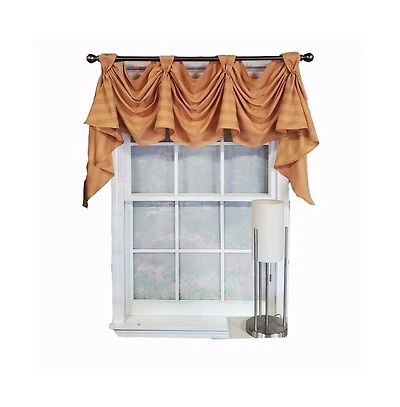 Rlf Home Modern Design Orange Lane Victory Swag 3-Scoop Window Valance 50" x 25" Mustard