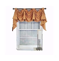 Rlf Home Modern Design Orange Lane Victory Swag 3-Scoop Window Valance 50" x 25" Mustard
