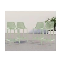Meridian Furniture Mykonos Mint Outdoor Patio Stool, Set of 4
