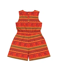 Mixed Up Clothing Girls Asymmetric Ruffle Cozy Animal Print Shorts Romper