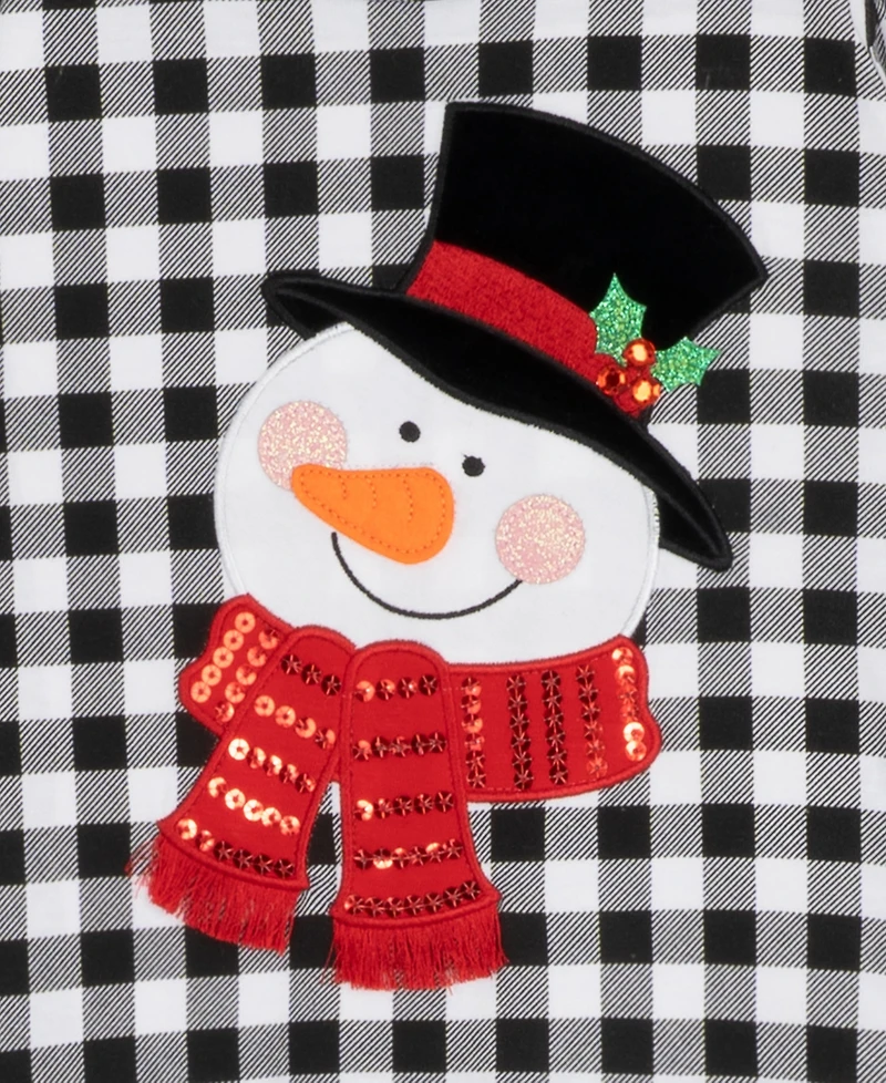 Rare Editions Girls 4T-6X Checkered Long-Sleeve Top and Leggings, 2-Piece Set