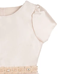 Rare Editions Girls 7-16 Mikado Tiered Wire Hem Short-Sleeve Dress