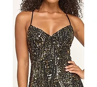 Seni & Cade Junior's Back Spaghetti Lace Long Dress