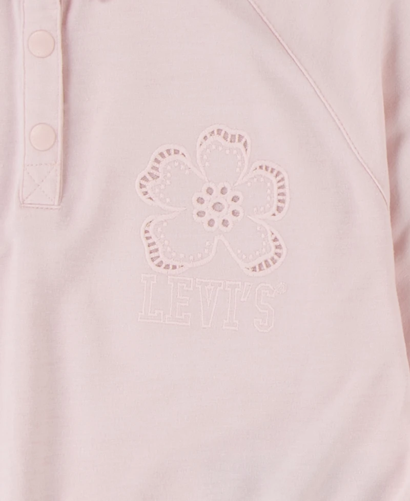 Levi's Girls 4-6X Collar Sweatshirt and Shorts, 2-Piece Set