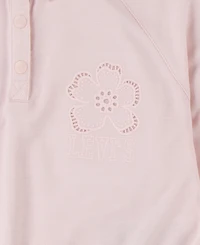 Levi's Girls 4-6X Collar Sweatshirt and Shorts, 2-Piece Set