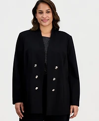 Anne Klein Plus Size Open-Front Long-Sleeve Jacket