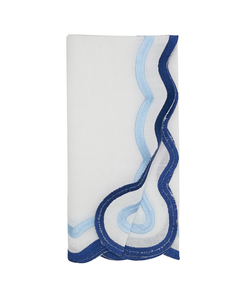 Saro Lifestyle Scalloped Border Napkin, Set of 4