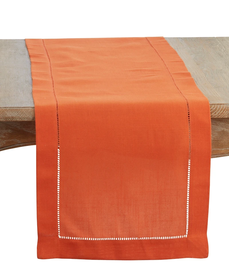 Saro Lifestyle Table Runner with Hemstitched Border, 16" x 72"