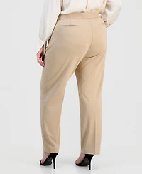 Ak Anne Klein Plus High Rise Straight-Leg Pull-On Pants