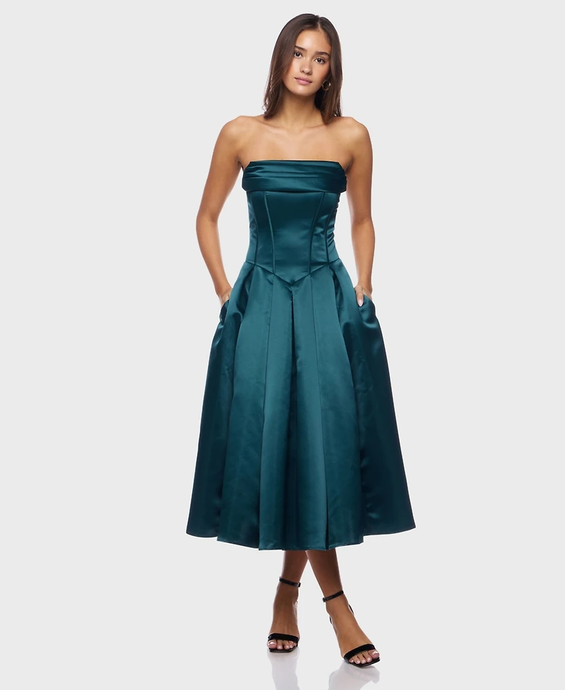 Alex & Sophia Juniors' Tea Length Hunter Dress