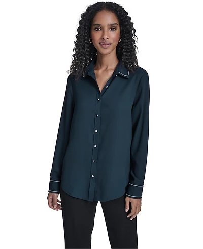 Calvin Klein Women's Decorated Button-Down Top