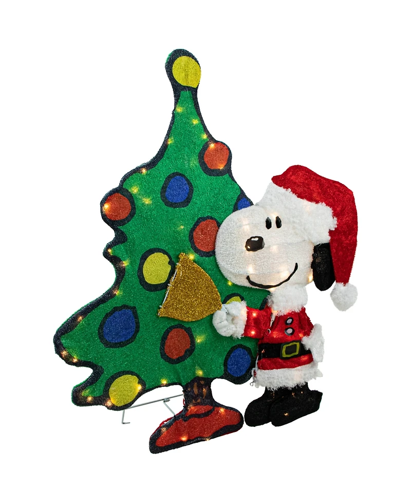 Northlight 32" Led Lighted Peanuts Snoopy and Christmas Tree Outdoor Decoration