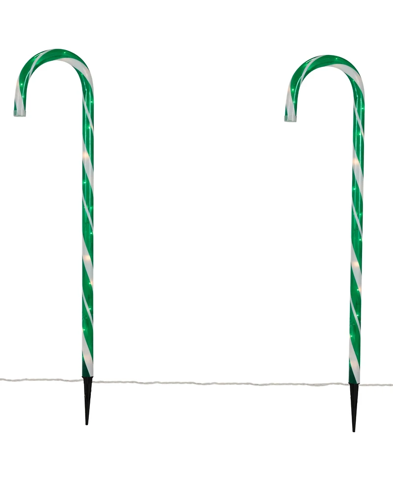 Northlight Lighted Candy Cane Outdoor Christmas Pathway Markers, Set of 6