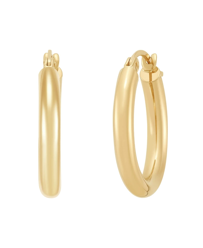 Macy's Polished Tube Hoop Earrings in 14K Yellow Gold