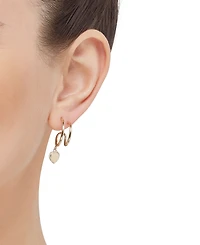 Macy's Double Hoop Heart Earrings in 14K Yellow Gold