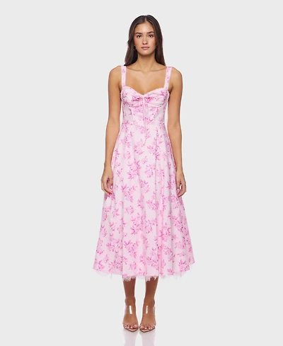 Alex & Sophia Juniors' Sweetheart Neck Midi Dress