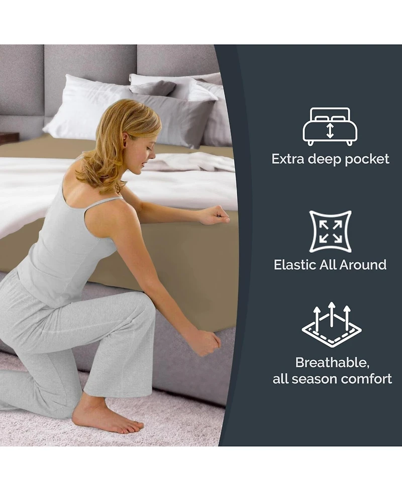 Cgk Unlimited Extra Deep Pocket 18 - 24 Inch Microfiber Fitted Sheet King