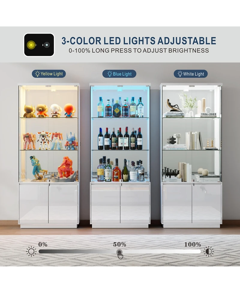 Vlsrka 67" Modern Led Sideboard Buffet Cabinet