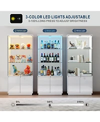 Vlsrka 67" Modern Led Sideboard Buffet Cabinet