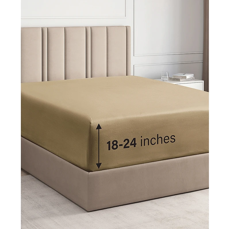 Cgk Unlimited Extra Deep Pocket 18 - 24 Inch Microfiber Fitted Sheet California King