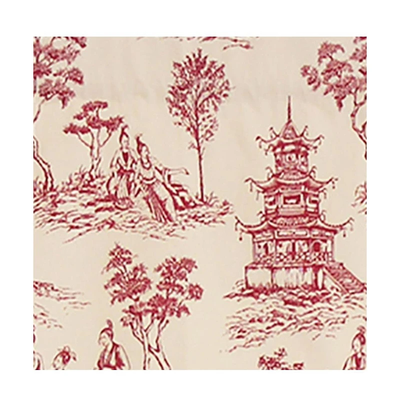 Naomi Regal Oriental Motive 3" Rod Pocket Valance 50" x 17" Red by Rlf Home